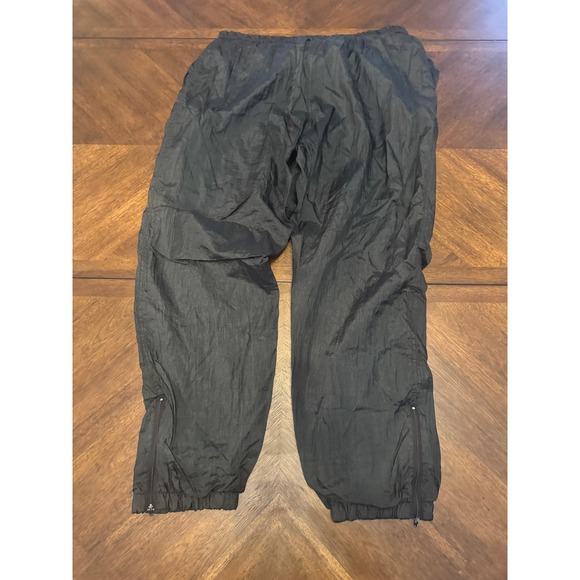 White Stag Sportswear Black Nylon Track Pants Joggers Zip Ankles Waist XL |J1 - Picture 2 of 7